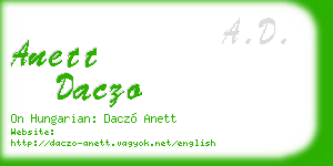 anett daczo business card