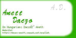 anett daczo business card